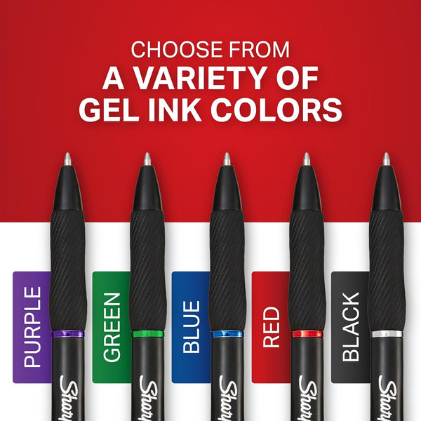 Sharpie S-Gel , Drawing, Ink Pens for Journaling, Writing, Coloring, Medium Point (0.7Mm), Pearl White Body, Black Ink Gel-Pen, 12 Count