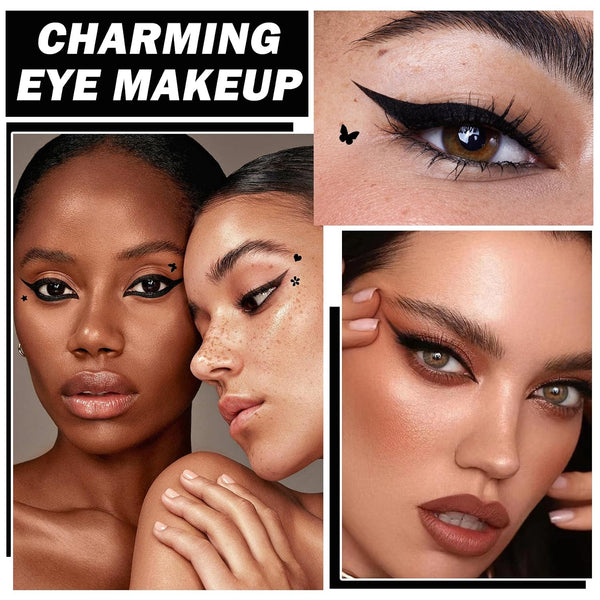 5PCS Liquid Winged Eyeliner Stamp Pen Set - Double-headed Black Eye Liner Pencil - Long-lasting Waterproof Stamp Eyeliner Set for Eye Makeup -