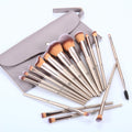 HEYMKGO Makeup Brushes 15PCS Champagne Gold Professional Makeup Brush Set Foundation Brush Blending Powder Blush Concealer Eye Make up Brush with Bag
