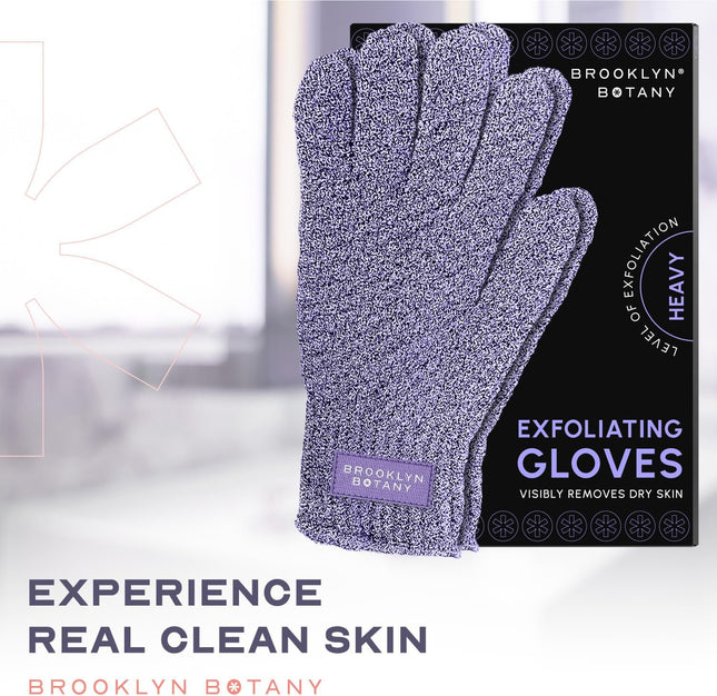 Brooklyn Botany Exfoliating Gloves for Bath and Shower Ã¢ÂÂ Heavy Duty Exfolia