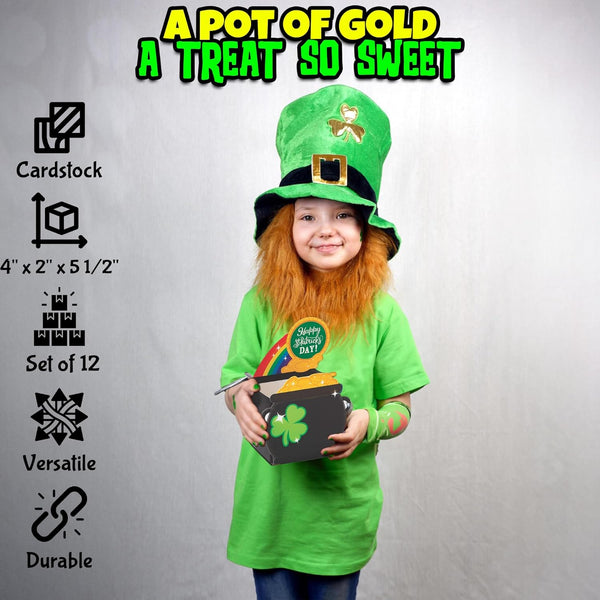 Fun Express ST PATS POT of GOLD TREAT BOX - Party Supplies - 12 Pieces