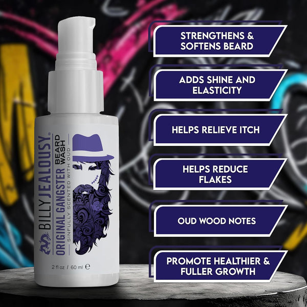 Billy Jealousy Beard Oil for Men, Lightweight, Low Shine, and Hydrating Beard Moisturizer for Softer Hair, Helps Prevent Itching and Flakes Oud
