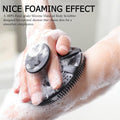 INNERNEED Food-Grade Soft Silicone Body Scrubber Shower Brush, Black+Gray | Handheld Cleansing Skin Brush, Gentle Exfoliating and Lather Well,