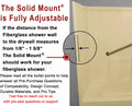 Grab Bar Mounting Kit for Fiberglass Showers - The Solid Mount Made in USA | Anchors directly into a wall stud. One-piece spacer helps prevent