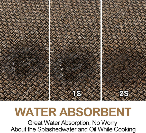 SUMLANS Kitchen Mat Set of 2 PCS, Cushioned Non Slip Rugs for Kitchen Floor, Absorbent Runner Comfort Standing Mats Washable for Kitchen, Office,