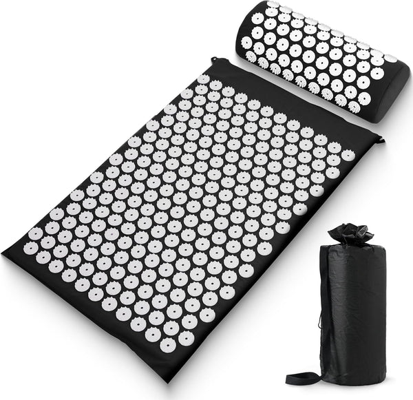 Sharper Image® Relax & Rejuvenate Bundle – Acupressure Mat & Pillow Set with White Noise Sound Machine, Ideal for Stress Relief, Pain Management & Restful Sleep