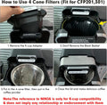 Stainless Steel Reusable Coffee Filter Compatible with Ninja Coffee Maker, 4 Cone Coffee Filters Coffee Basket, Permanent Coffee filters fit for