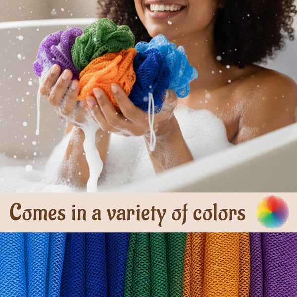 Yiclick African Net Sponge Authentic with Knots 2 Pack - Exfoliating Body Scrubber, Exfoliating Washcloth Towel, Knotted Rags Wash Cloth Loofah