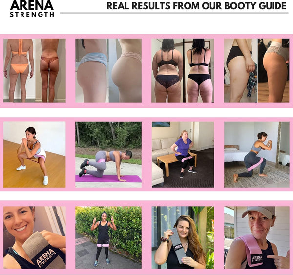 Arena Strength Fabric Booty Bands - Fabric Exercise Bands for Legs and Butt | Fabric Resistance Bands | Hip Resistance Bands with Workout Guide