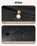EACHY Travel Makeup Bag, Large Capacity Cosmetic Bag for Women, Waterproof PU Leather, Flat Open Portable Toiletry Bag for Skincare, Brushes &