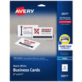 Avery Printable Business Cards with Sure Feed Technology, 2" x 3.5", White, 100 Blank Business Cards, Inkjet Printer Paper (28371) 2 x 3.5 inches