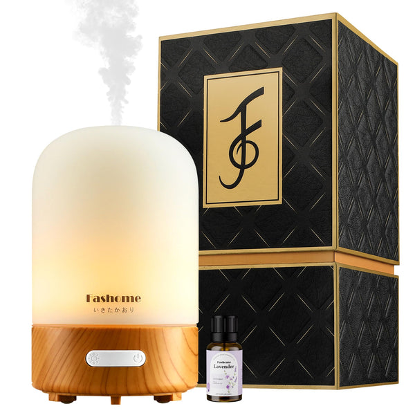Essential Oil Diffuser Handmade Glass, Quiet 6-In-1 High-End Humidifier, Home Aromatherapy Fragrant Aroma Diffuser with Multiple LED Light Modes