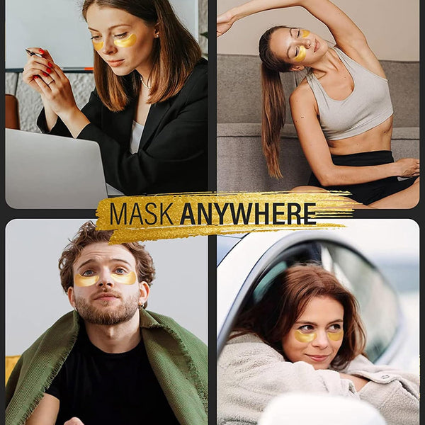 Maskiss 24k Gold Under Eye Patches (30 Pairs), Eye Mask, Collagen Skin Care Products, Eye Patches for Puffy Eyes, Eye Masks for Dark Circles and
