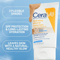 CeraVe Hydrating Mineral Sunscreen SPF 30 with Sheer Tint, Tinted Mineral Sunscreen with Zinc Oxide & Titanium Dioxide, Blends Seamlessly For