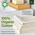 mioeco 20 Pack Reusable Kitchen Paper Towels, Organic Dish Cloths | Highly absorbent, Machine washable, Soft Organic Cotton, Paperless