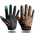 Full Finger Workout Gloves Women Men - Weight Lifting Gloves Full Palm Grip 0Leopard Large