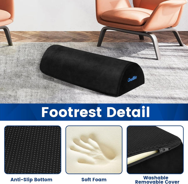 Foot Rest for under Desk at Work,Office Desk Accessories with Soft Foam and Washable Removable Cover, Foot Stool for Office, Car, Home to Foot