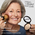 LAURA GELLER NEW YORK Retractable Black Kabuki Brush for Liquid, Cream and Powder Face Makeup with Aluminum Handle