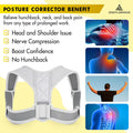 Back Posture Corrector for Men and Women - Adjustable Straightener for Mid, Upper Spine Support - Neck, Shoulder, Clavicle and Back Posture Brace