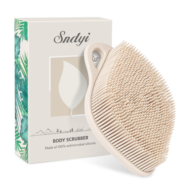 Sndyi Silicone Body Scrubber, Gentle Exfoliating Body Scrubber for Sensitive Ski