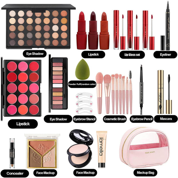 MISS ROSE M All In One Full Makeup Kit for Women, Multipurpose Makeup Sets, Beginners and Professionals Alike, Easy to Carry(Pink) Set 2