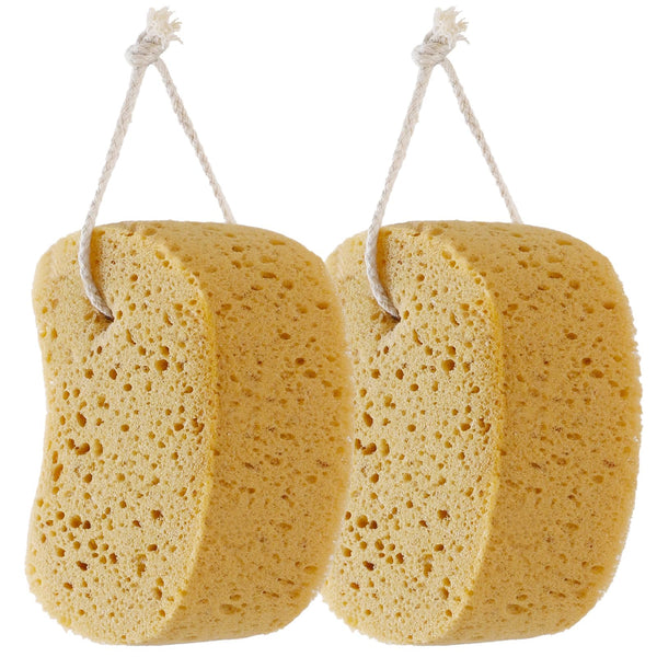 Bath Sponges for Shower Women Men, 2Pcs Exfoliating Sponge for Body Wash Scrub Bath Puff Dense Foam for Gentle & Deep Cleansing, Ultra-Soft for