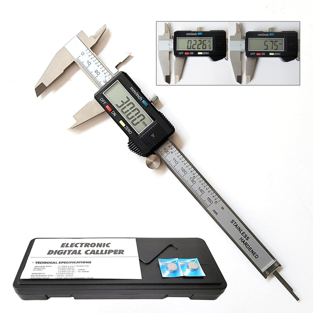 Digital Caliper,Electronic Digital Calipers, YKLSXKC 0-6" Calipers Measuring Tool, Stainless Steel Construction with Lar