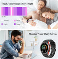 Popglory Smart Watch, 1.43''AMOLED 45mm Military Smartwatch Men Women Answer/Make Call, Digital Fitness Watch, 110+ Sports, Blood Pressure, Heart
