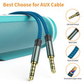 MCSPER 2 Pack TRRS 3.5mm Audio Cable, 5Ft 4-Conductor (4 Pole) with Mic[Microphone Compatible] Nylon Braided Aux Cord Compatible Car Home