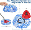 Matthew Cleaning 6Pack Blue Microfiber Spin Mop Replacement Head Compatible with Easywring Spin Mop Replace Head-Easywring High Absorbency,Machine