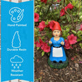 Gnometastic Lady Middle Finger Gnome 8.5in, Naughty, Funny Garden Gnomes Statue Outdoor Decorations for Yard, Lawn Ornament, Home Decor,