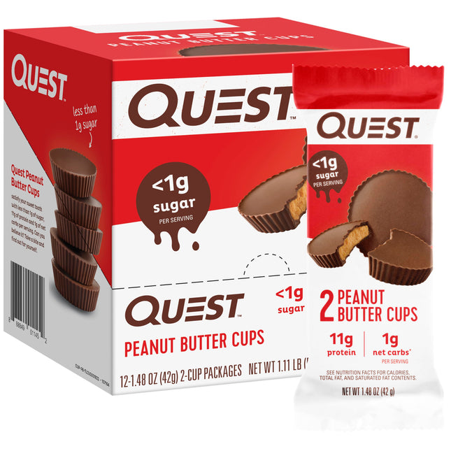 Quest Nutrition Peanut Butter Cups, 11G Protein, 1G Sugar, Low Carb, Gluten Free