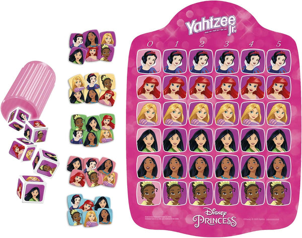 Hasbro Gaming Yahtzee Jr.: Disney Princess Edition Board Game for Kids Ages 4 and Up, for 2-4 Players, Counting and Matching Game for Preschoolers