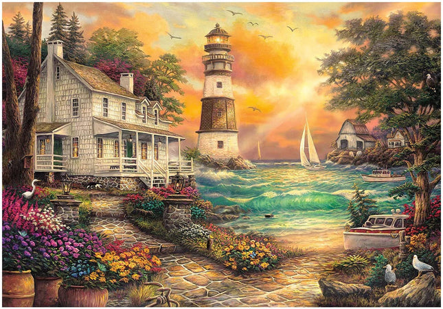 KEUASDV Diamond Painting Kits for Adults,Cottage by the Sea Tree 5D DIY Diamond 