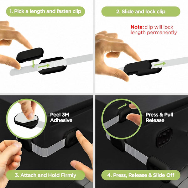 Baby Proofing Child Safety Locks (16 Pack) by Skyla Homes - The Safest, Quickest and Easiest 3M Adhesive Cabinet Latches, No Screws & Magnets,