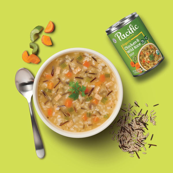 Pacific Foods Organic Chicken and Wild Rice Soup, 16.3 oz Can Chicken and Wild Rice 16.3 Ounce (Pack of 1)
