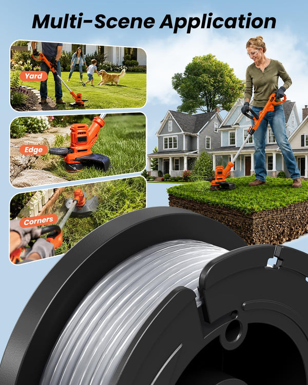 10 Pack Weed Eater String Compatible with Black+Decker, AF-100 0.065" 240ft | Automatic Feed, Perfect Fit, Weed Eater Spool, String Trimmer