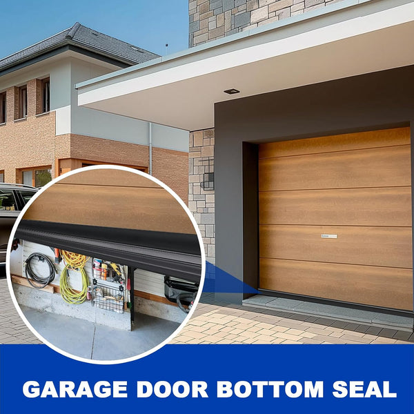 DGSL Garage Door Seals Bottom Rubber Weather Stripping Kit Seal Strip Replacement, Weatherproof Threshold Buffering Sealing Rubber 5/16 Inch T