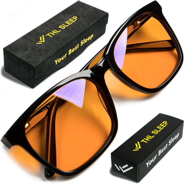 XL Orange Blue Light Blocking Glasses for Better Sleep - 99.5% Premium Acetate C