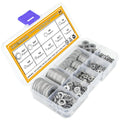 304 Stainless Steel Flat Washers Set 580 Pieces, 9 Sizes - M2 M2.5 M3 M4 M5 M6 M8 M10 M12