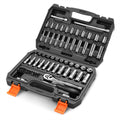 DNA MOTORING TOOLS-00144 72-Piece 1/4" Drive Socket Set with Ratchets, Adapters, Extensions - 4mm -14mm, 5/32 Inch- 9/16 Inch, Cr-V 72 PCs Drive