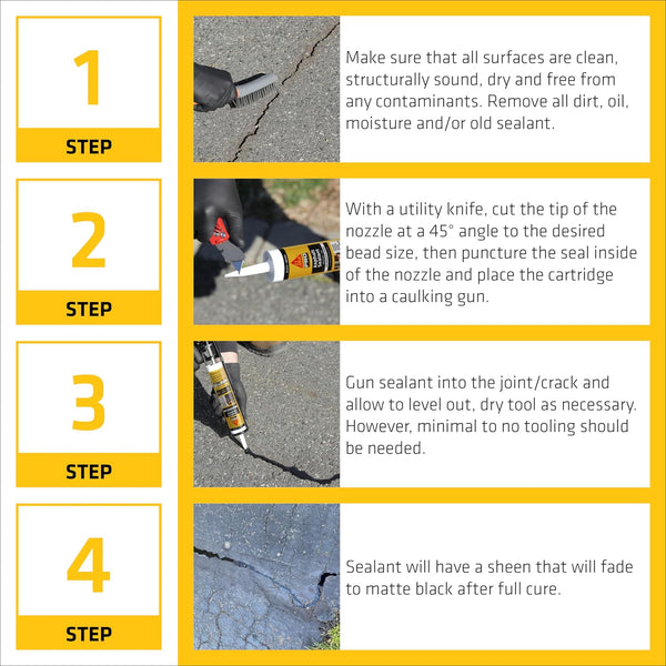 SIKA Sikaflex-410 Asphalt Sealant, Black, Self-Leveling Hybrid Sealant for Filling Cracks in Asphalt Driveways, Roadways, and Pavements - 9 fl.