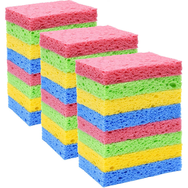 Yoleshy 24 Pack Kitchen Sponges Natural Cellulose Compressed Sponges for Cleanin