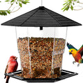 Jealoeur Bird Feeders for Outdoors Hanging Bird Feeder Wild Birds Seed, Black 1 Black