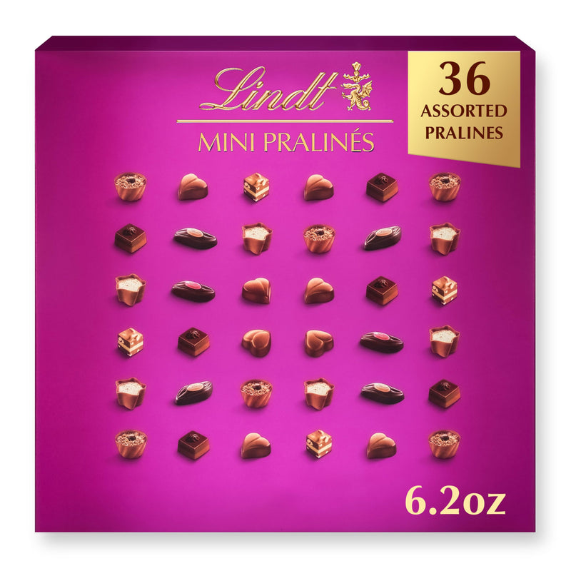 Lindt Mini Pralines Assorted Chocolate Candy Gift Box, 6.2 oz. Full Size