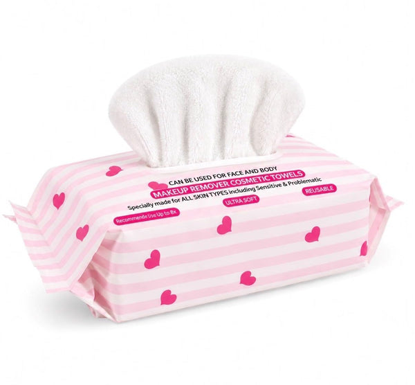 Makeup Remover Cosmetic Towels, Reusable (25 Count, 200 Uses) and Disposable Face Towel, Machine Washable, Ultra Soft, Removes All Types of
