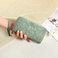 Wallet for Women Clutch Double Zip around Credit Card Holder Leather Women'S Wallet Large Capacity