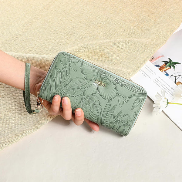 Wallet for Women Clutch Double Zip around Credit Card Holder Leather Women'S Wallet Large Capacity