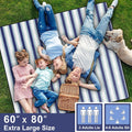 Lightweight Waterproof 60X80'' Picnic Blankets Huge anti Sand Packable Beach Grass Park Matt Fold up Camping Tent Rug for inside Summer Camp