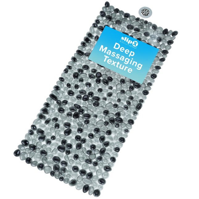 Slipx Solutions Extra Long Deep Foot Massager Bath Tub & Shower Mat 38X17 | Non-Slip, 188 Suction Cups | Feels Great on 